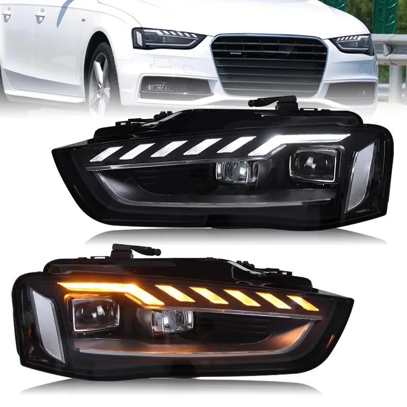 Auto LED Headlights for Audi A4 B8.5 B9.5 2009-2016 Upgrade 2021 Styles Plug and Play High Quality Turn Signal High Low Beam