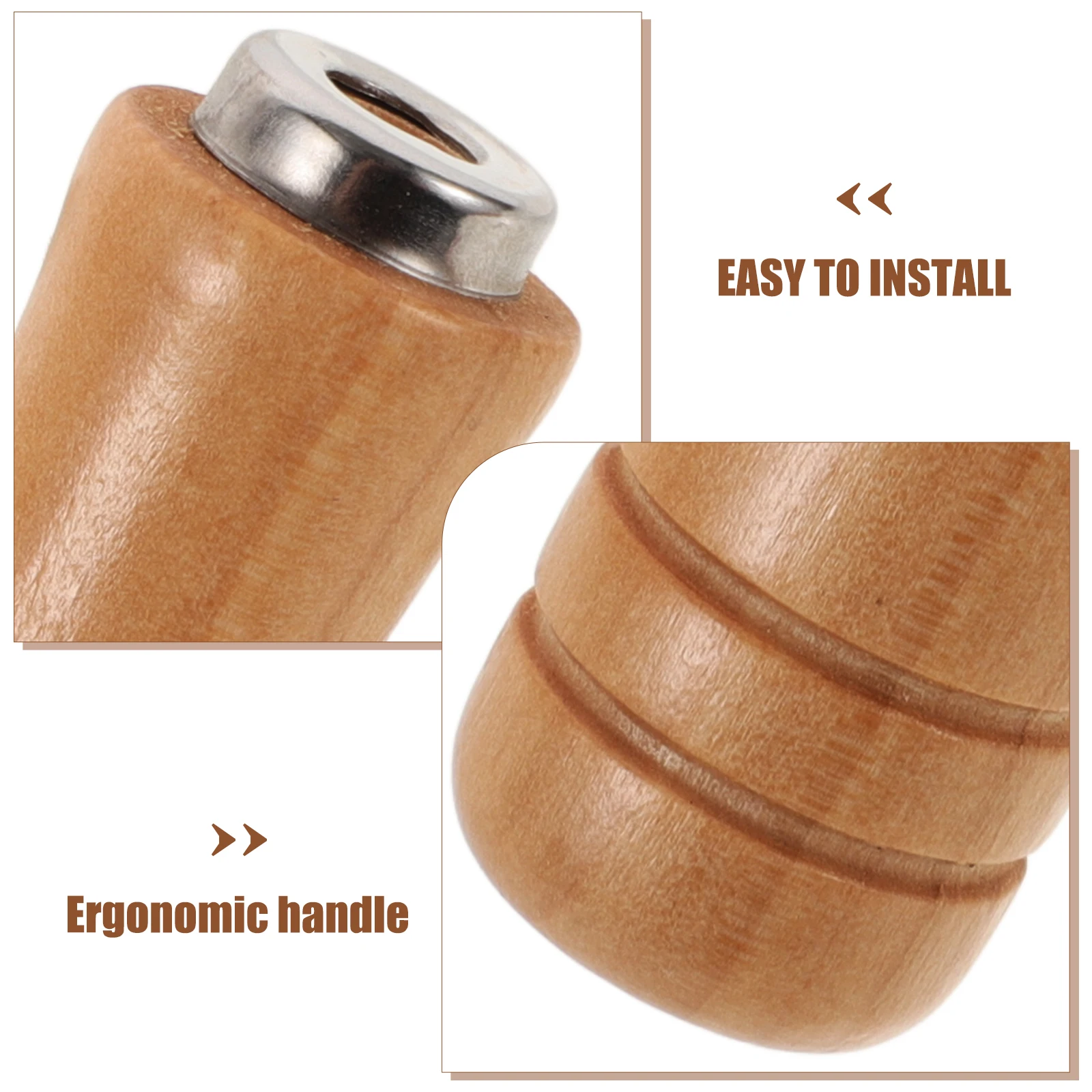 

6pcs Wood File Handle With Strong Metal Collars: Ergonomic Wooden File Handle Replacement For Screwdriver Hand Drill Grip Cuttin