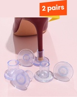 2 pairs of clear Heel protectors for walking on uneven grass Anti-slip heel repair caps to prevent getting stuck in the grass