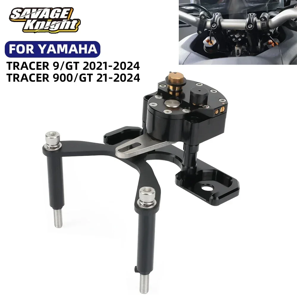 For YAMAHA Tracer 9 /GT Steering Damper Stabilizer Tracer 9GT+ Plus 2021-2024 Motorcycle Absorber Reversed Safe Riser Bracket