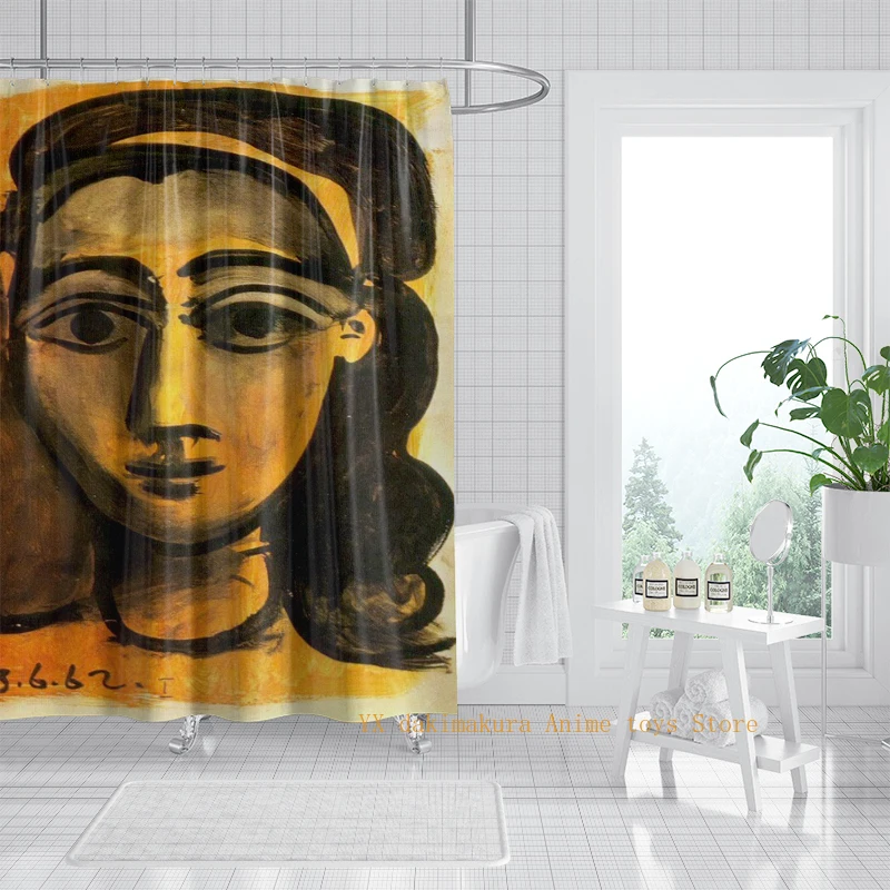 

Vivid and interesting abstract anime character portrait design, made of polyester, waterproof shower curtain, easy to maintain