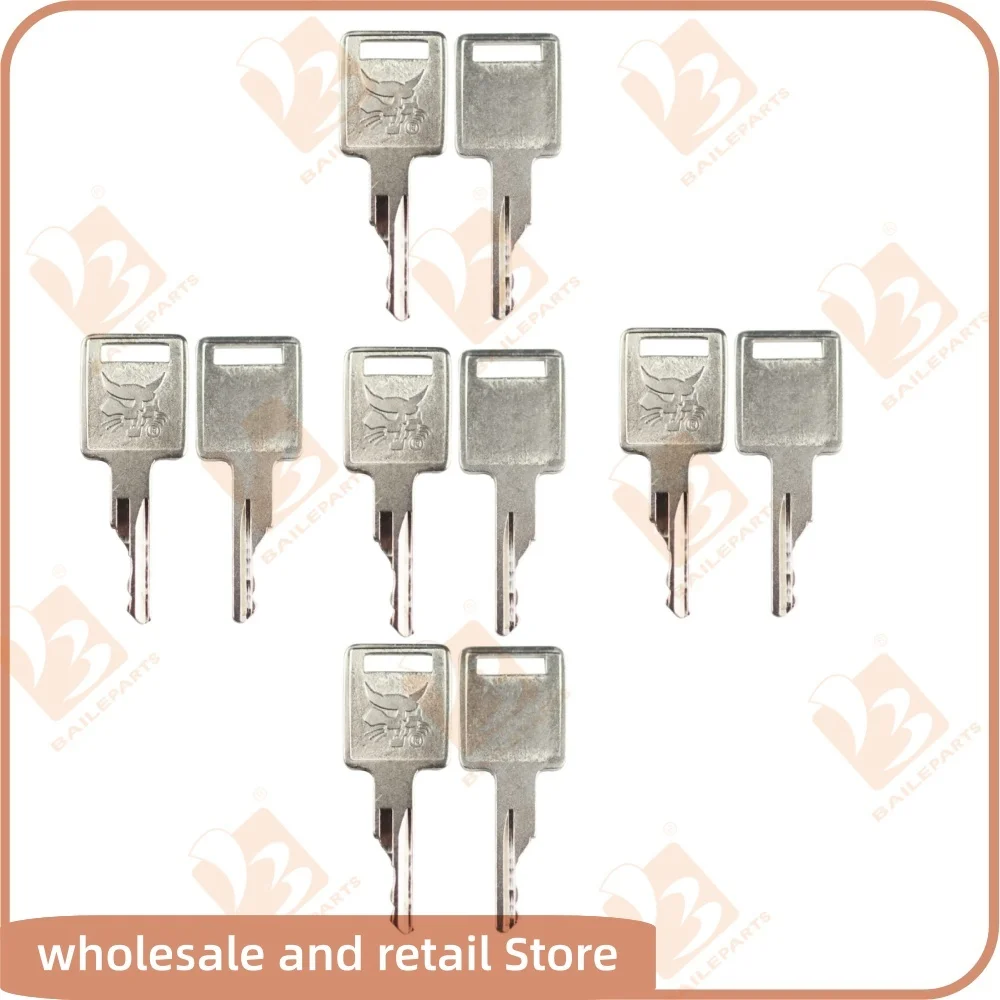 20PCS 6693241 Lgnition Keys For Bobcat D250 Skid Steer Loaders Mini Excavator Engine Spare Parts