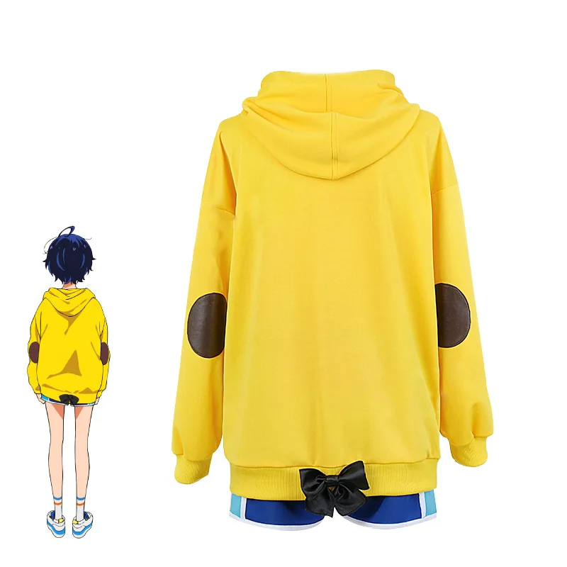 Anime Wonder Egg Priority Ohto Ai Cosplay Women's Sweatshirt Wig Halloween Clothing Hoodie Yellow Sunflower Pullover