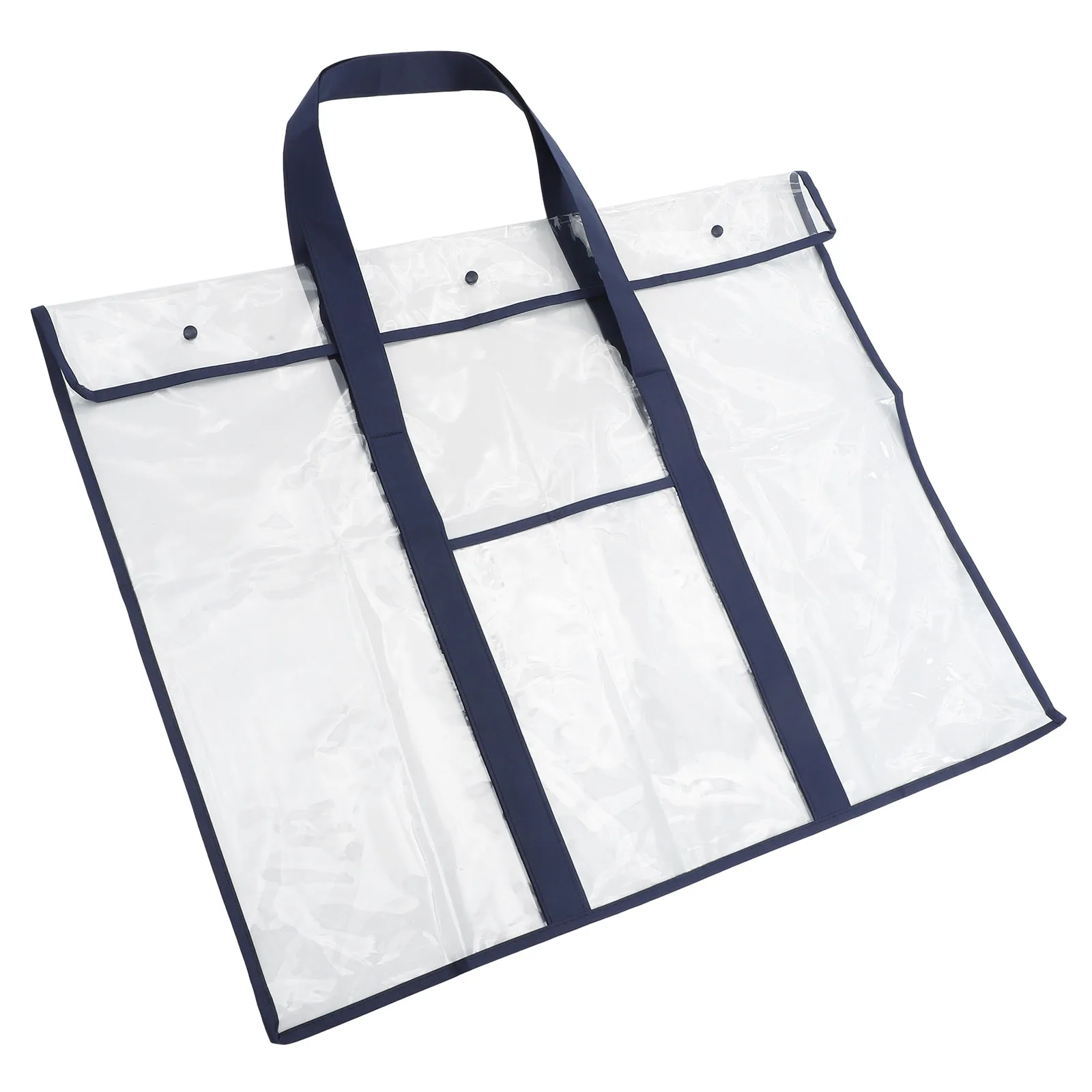 

Large Size PVC Transparent Supply Bag with Handle for Painting Board Bag Painting Tools Storage Folder Poster Carrier