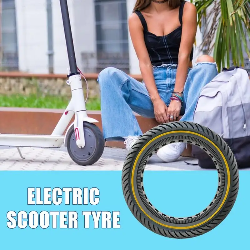 Scooter Tire Tube 8.5inch Non-Inflation Scooter Front Or Rear Tyre Rubber Tire Non-Inflation E-Scooter Repair Parts Fits 3.6cm