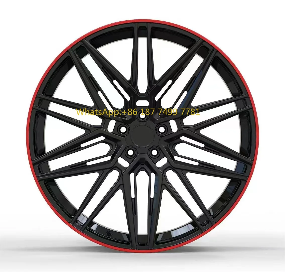 

Customized Forged Alloy Wheels T6061 18 19 20 21 22 23 24 Inch Monoblock Forged Black and Red Car Rims for .
