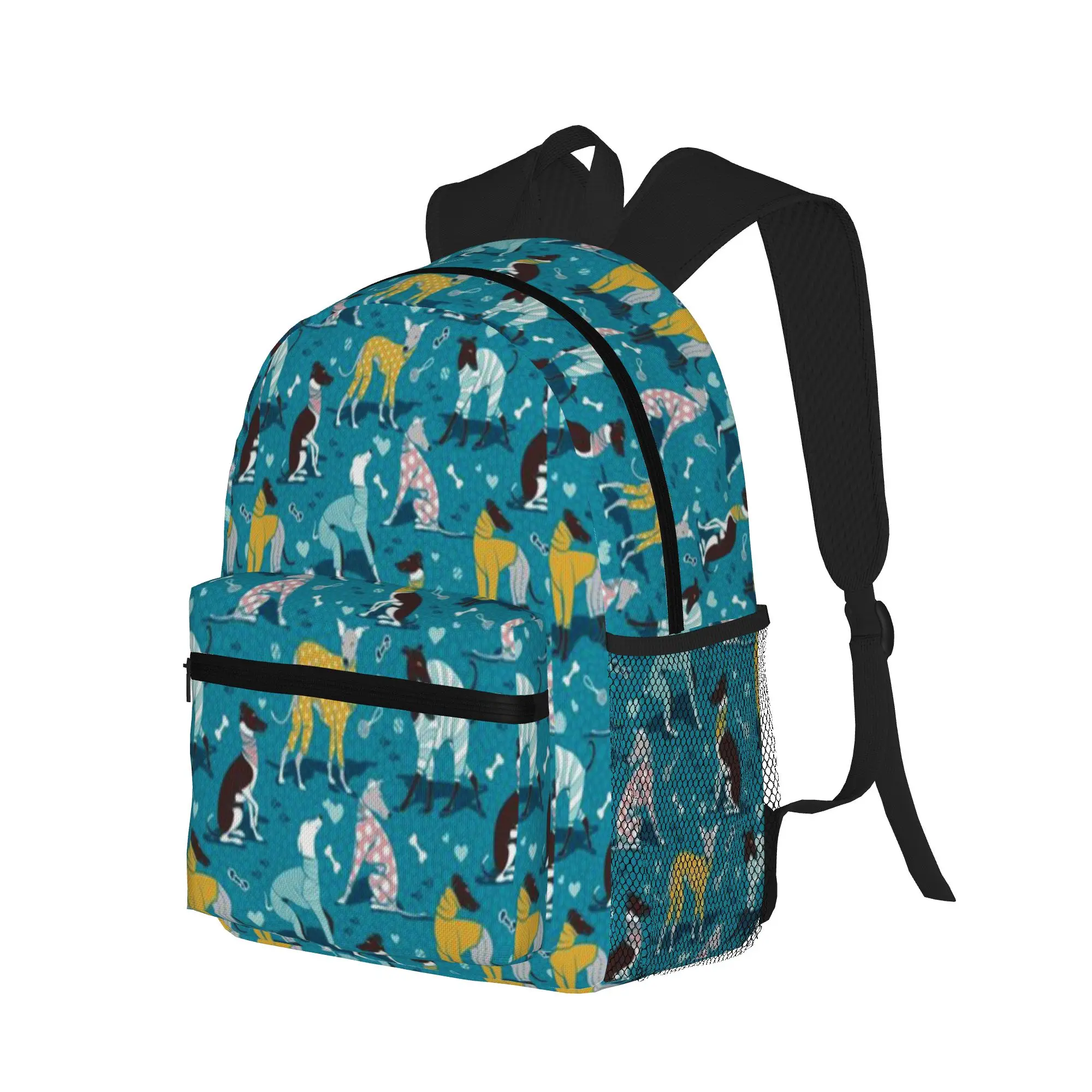 Greyhounds dogwalk    turquoise background  Casual Backpack for Students and Adults Travel backpack