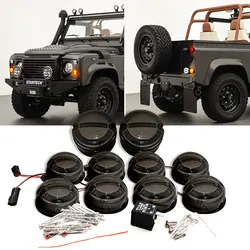 10pcs Smoked Rear Fog Lamp Reversing Light Complete LED Lamp Upgrade Kit For Land Rover Defender 1990-2016