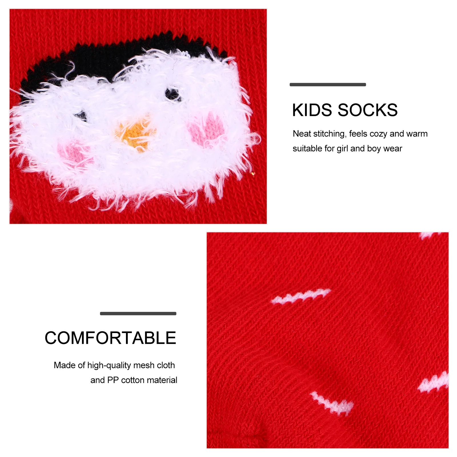 

ABOOFAN 1 Pair Penguin Pattern Christmas Socks for Kids Warm Cotton Lightweight Breathable Holiday Gift for Boys Girls