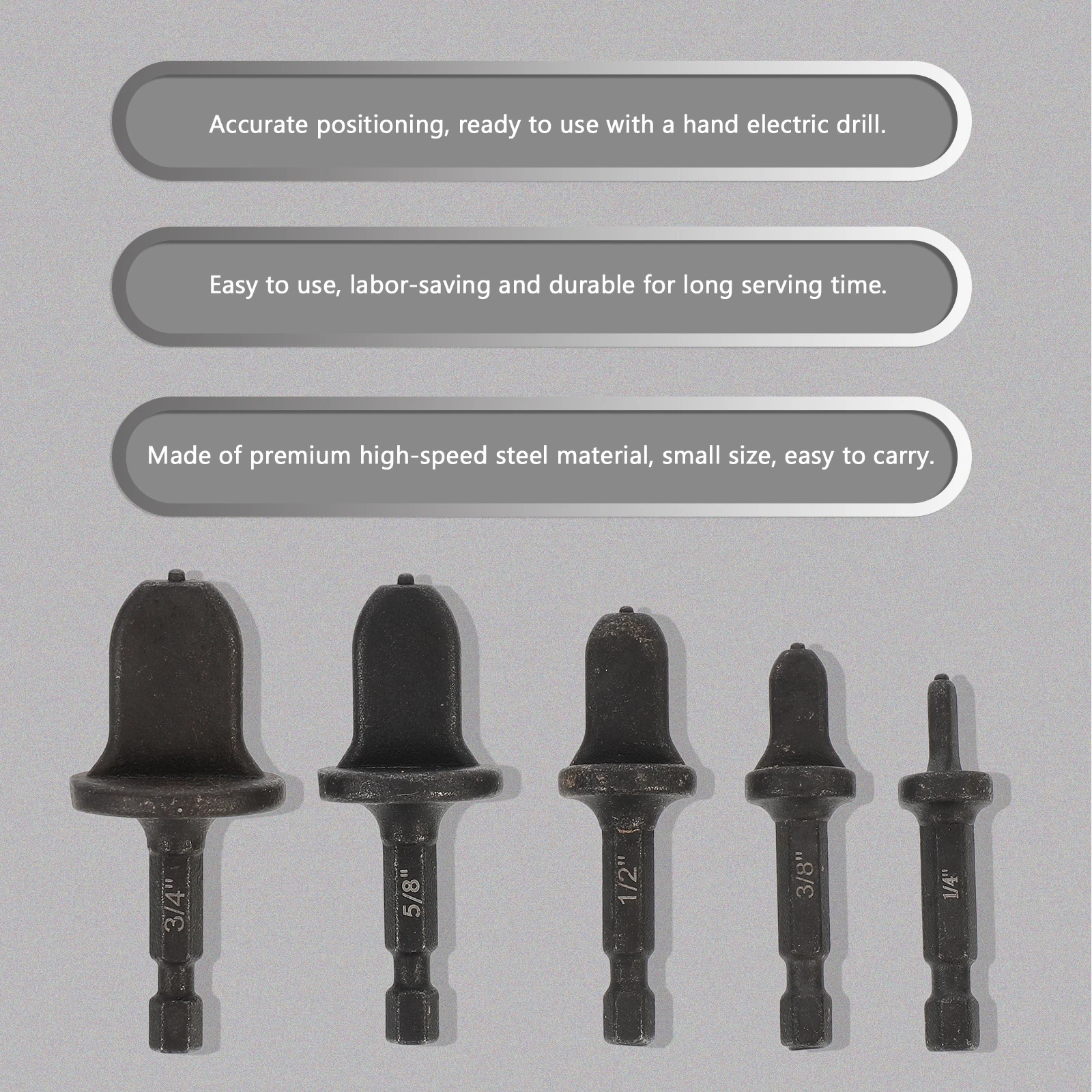 

5pcs Copper Tube Expander Set High Speed Steel Small Portable Accurate Positioning Hand Electric Drill Compatible Refrigerator