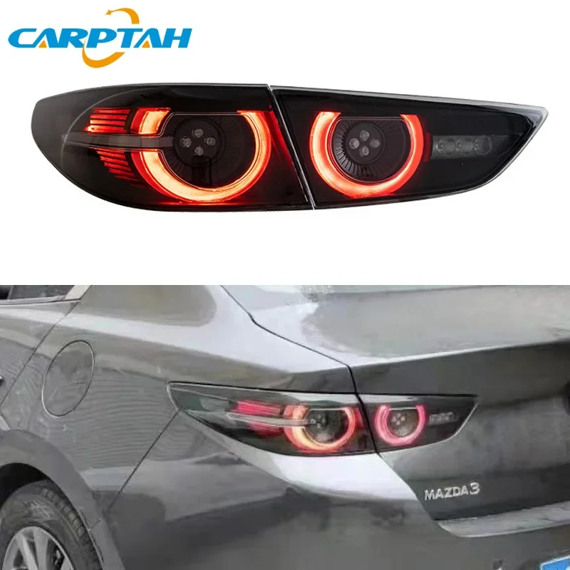 Car Styling Tail Lights Taillight For Mazda 3 BP Sedan 2019-2022 Rear Lamp DRL + Dynamic Turn Signal + Reverse + Brake LED Light