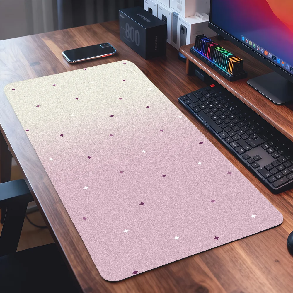 Matte-Finish Gradient Stars Mouse Pad For Office Gaming And Keyboards Non-Slip Large Waterproof