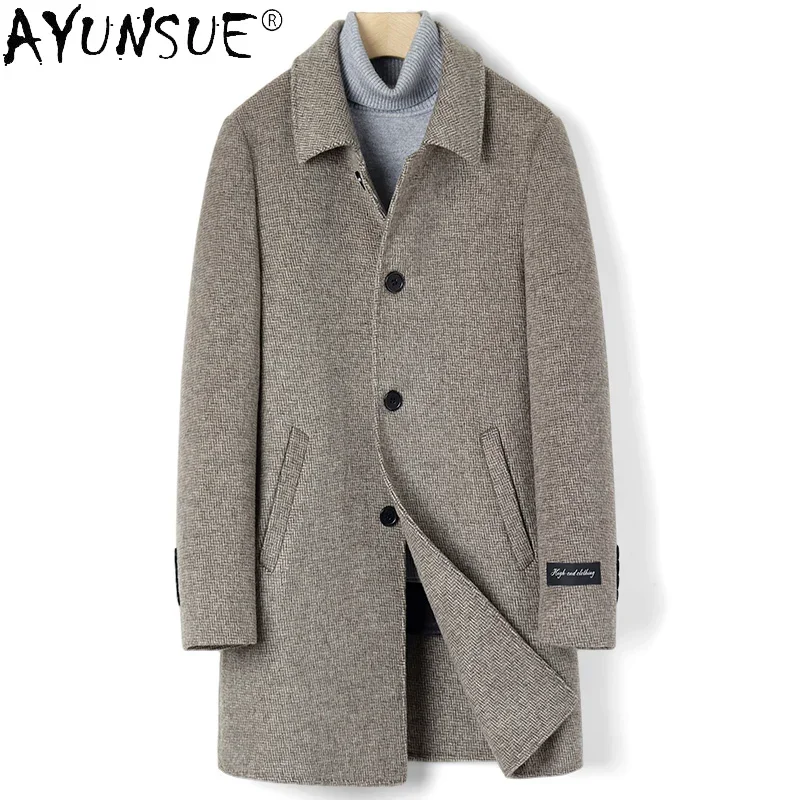 

Winter Woolen Coat Men's Medium Wool Thickened Warm Down Liner Men's Cashmere-free Double-sided Woolen Jacket for Men Chaqueta F