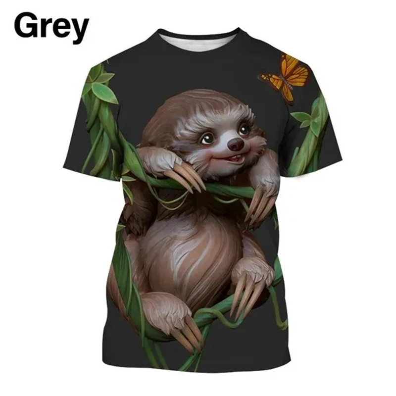 Lovely Sloth 3D Printed T Shirts For Men Women Kids Tops Tees Casual Short Sleeve Animel Pattern Breathable Comfortable T-shirts