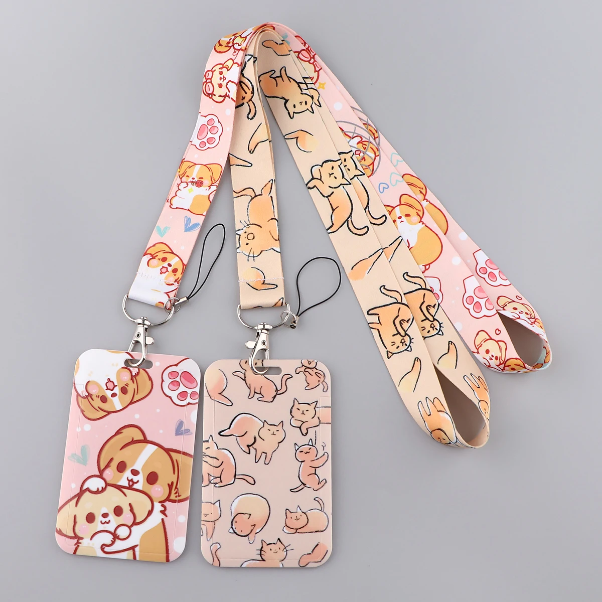 Cute Corgi Dog Lanyard Kawaii Cat Neck Strap for key ID Card Cellphone Straps Badge Holder DIY Hanging Rope Neckband Accessories