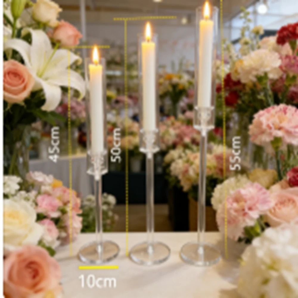 

3 шт./компл. держатели акриловые подсвечники центральные части дорожный свинцовый канделябр центральные детали свадебные пороры Рождественский декор 074