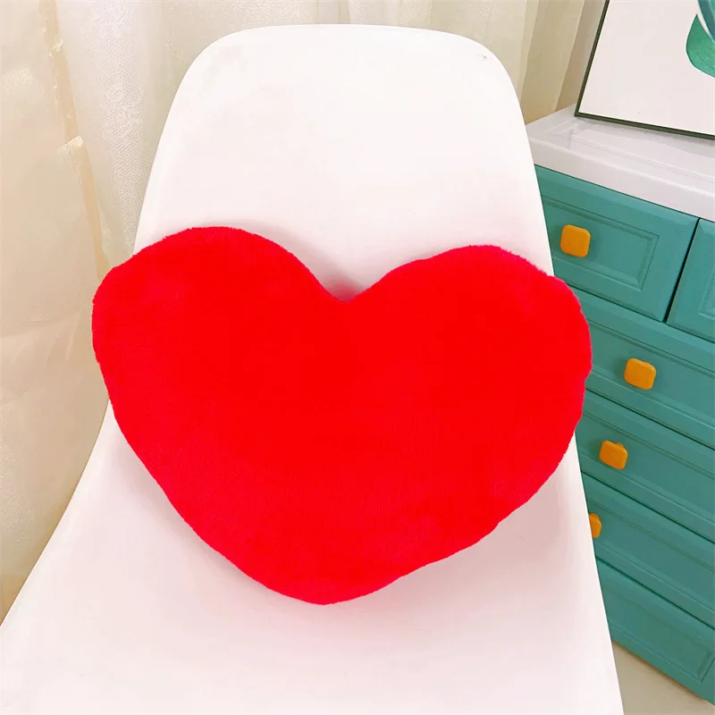 Faux Rabbit Fur Heart Pillow Creative Heart-shaped Sofa Cushion Bedside Decorative Ornaments Cute Pillow Chair Cushion