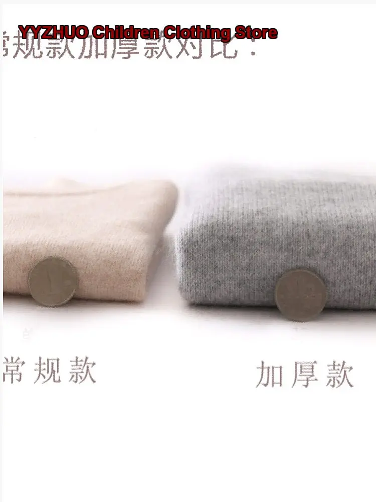 Girls Pullover Sweater Kids Autumn Winter Turtleneck Knit Top Solid Color Thickened Warm Soft High Neck