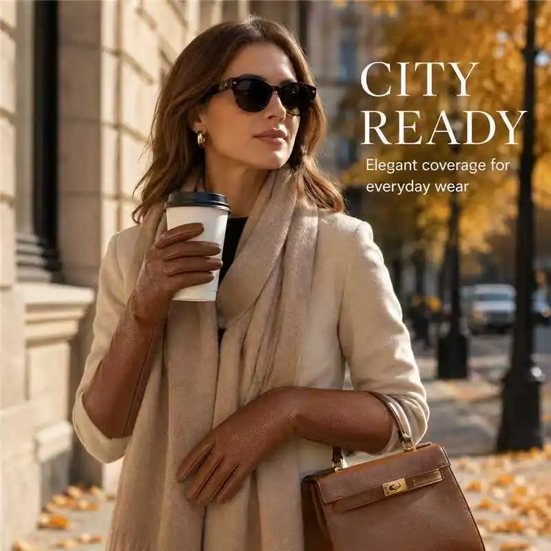Oversized Extra Long Women Gloves, Five Finger Fashion Runway Gloves for Show & Daily Match