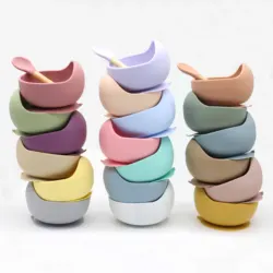 toddler dinnerware silicone baby feeding suction bowl spoon set kid dining bowl dishwasher safe