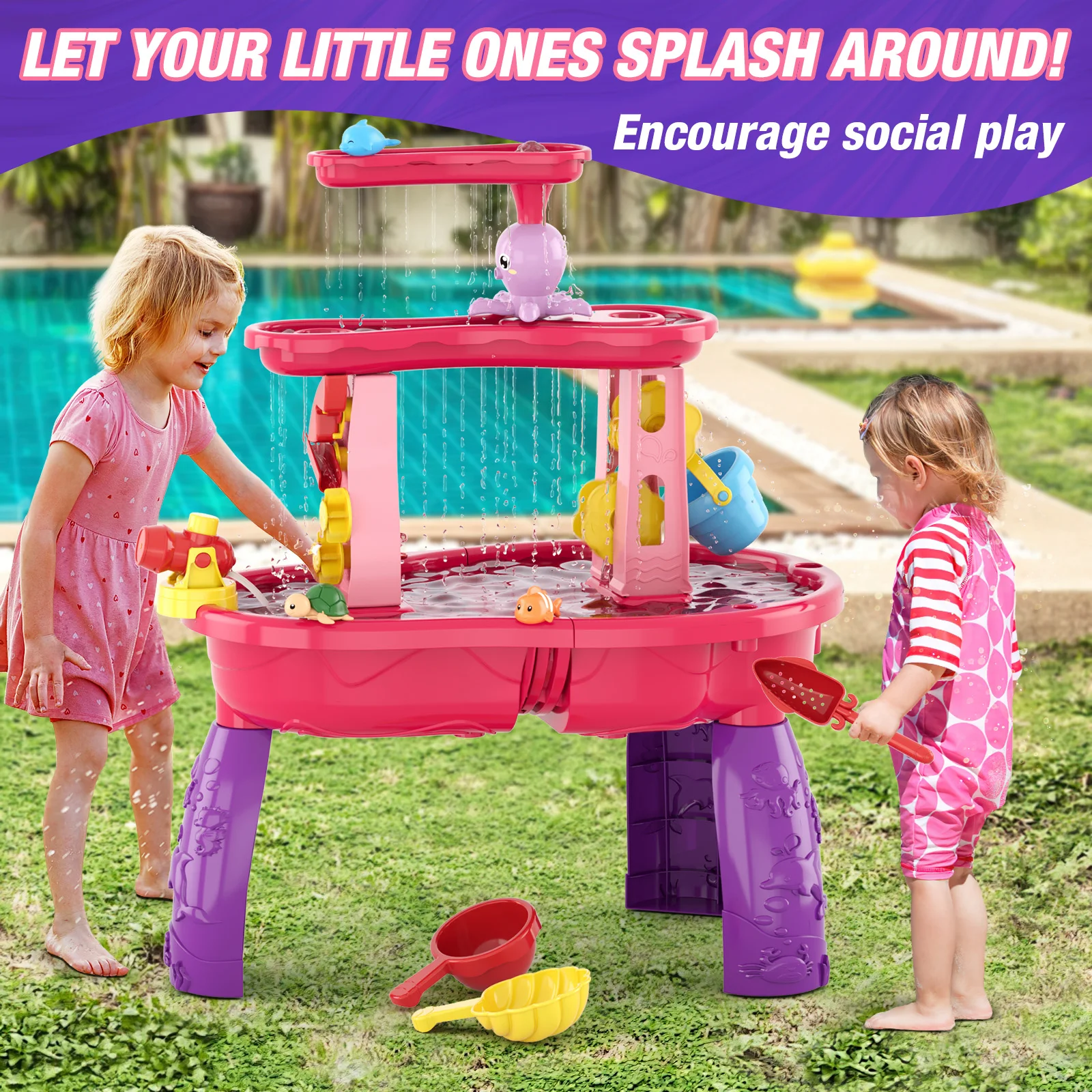 Children's Beach Toys Outdoor Garden Bunker Set Summer Beach Children Parent-child Interactive Toy Splash Sand Table Water Toys