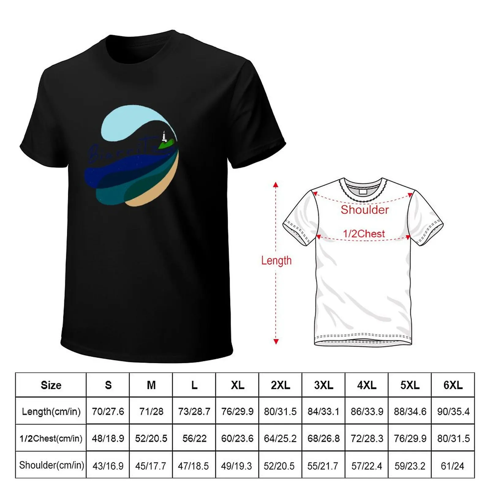 Biarritz logo Plage du Miramar Pays Basque T-Shirt t shirts for man slim fit T-Shirt