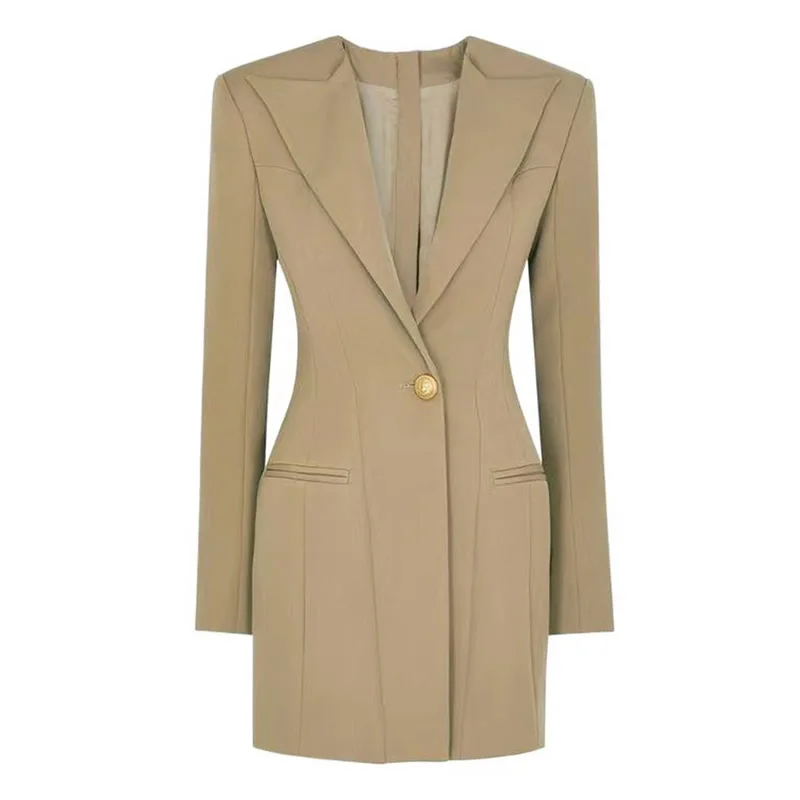 

2026 New Women Solid Long Sleeve Turn-Down Collar Suit Coat Lady's Coat