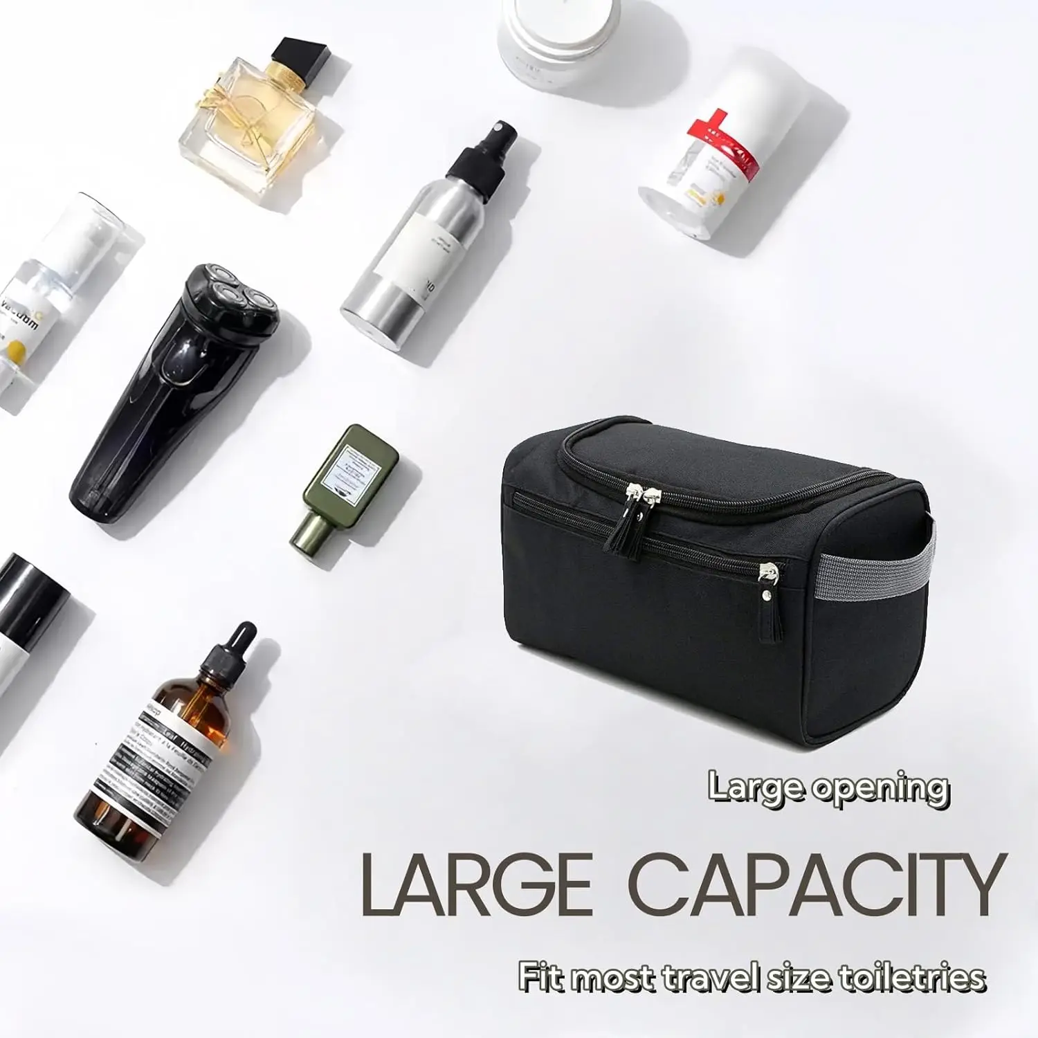 

Portable Hanging Toiletry Bag Travel Organizer Storage Waterproof Large Capacity Zipper Toiletry Bags with Compartments for Wome