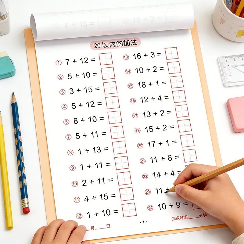Preschool Math Daily Practice | Addition and Subtraction Within 5/10/20 | Horizontal Grid Format | Educational Tool for Kids