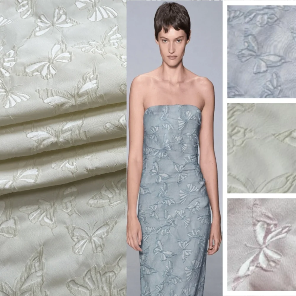 

Парчовая жаккардовая ткань, однотонная темная полоска, весенне-летний комплект, платье, детская модная одежда, ткань, оптовая продажа, ткань на метр