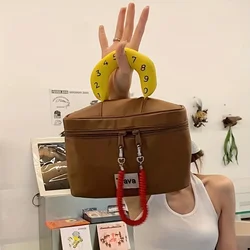 1PC borsa per il trucco in Nylon carino borsa portatile borsa per la conservazione alla moda tani borsa per il trucco impermeabile di grande capacità