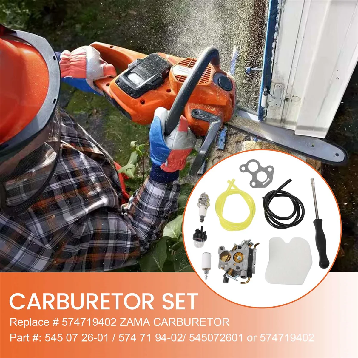 Karburator AT77 untuk Gergaji Mesin Husqvarna 235 235E 236 240 240E 574719402 545072601