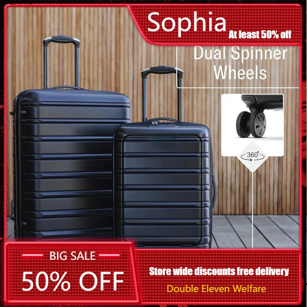 Expandable Luggage with Spinners, Arctic Silver, Carry-On 19-Inch