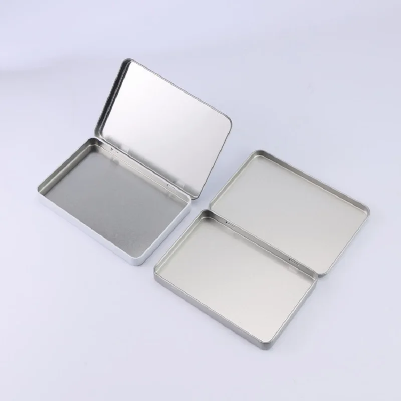 Small Card With Cover Iron Case Game Card Metal Makeup Eye Shadow Storage Box Jewelry Candy Key Organizer Gift Tin Box