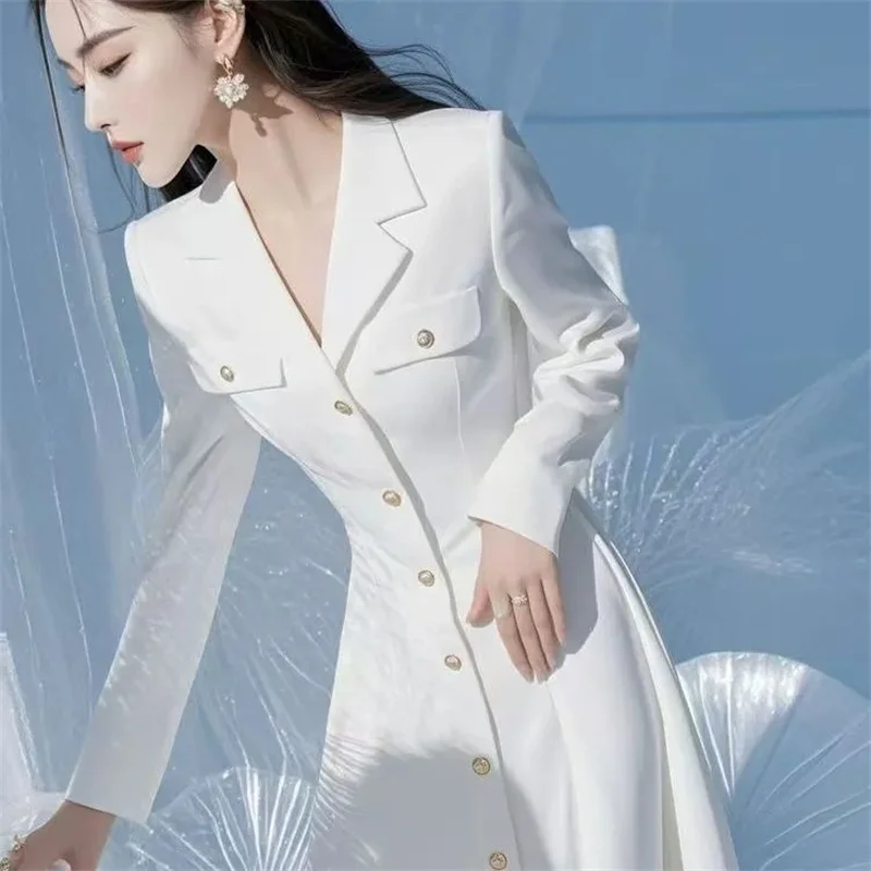 سليم موضة خندق معطف المرأة الجديدة ربيع الخريف سترة واقية معطف الإناث حزام أبيض السترة خمر قميص أبيض فستان للنساء