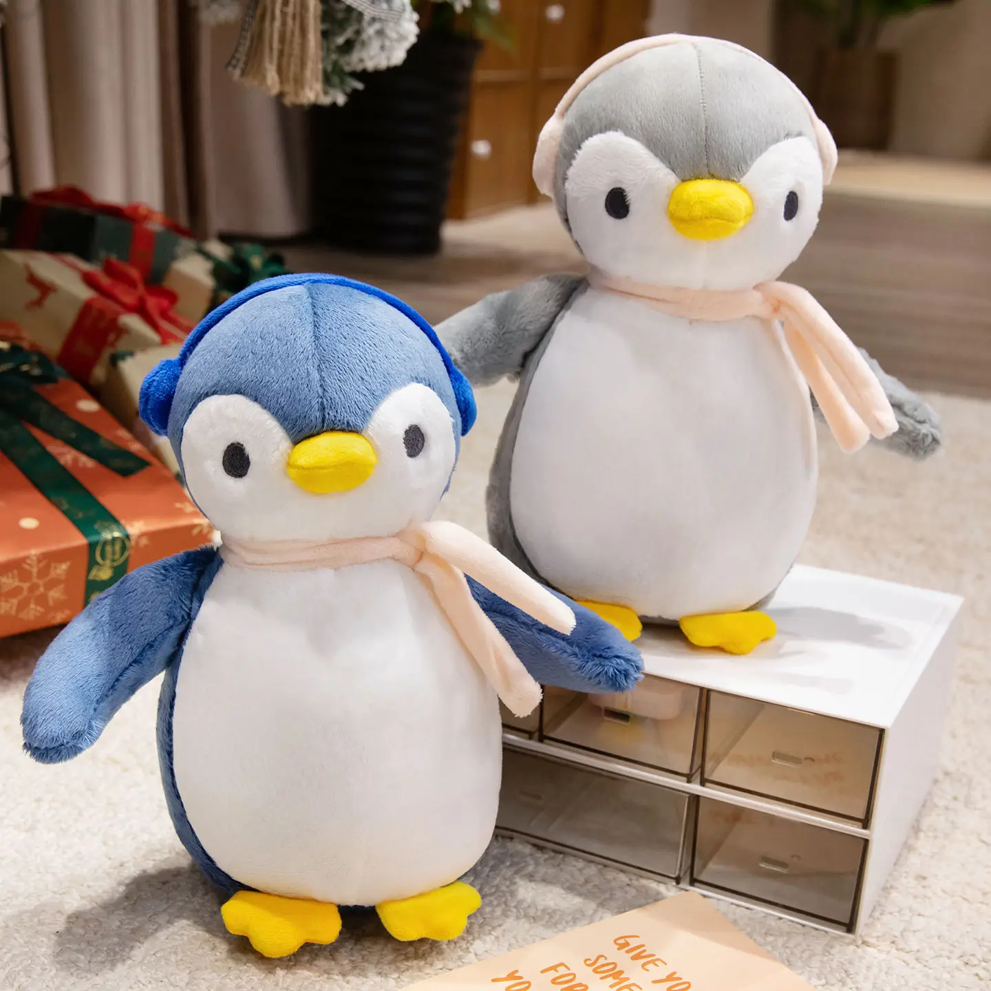 25 سنتيمتر Kawaii الكرتون محاكاة أنيمي سماعات البطريق محشوة الحيوان ألعاب من نسيج مخملي دمية الأطفال لطيف البطريق اليدوية دمية هدية #4