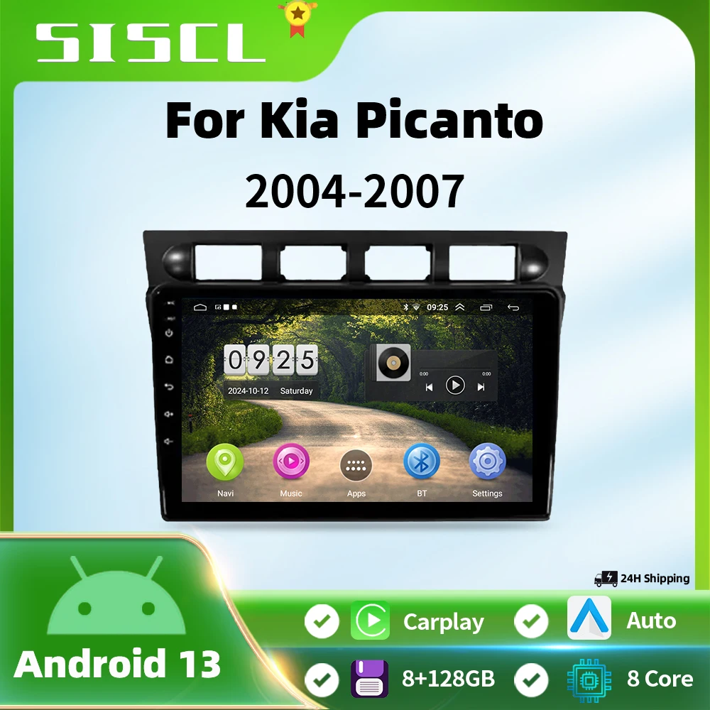 

For KIA Morning Picanto 2004-2007 Car Radio Multimedia Player Stereo GPS WIFI+4G Auto DSP IPS Screen Wireless Carplay Android 13