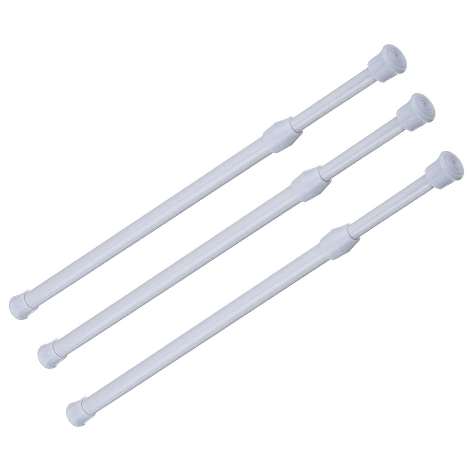 Spring Tension Curtain Rods Durable Adjustable Length Hanging Curtain Rods for Wardrobe Kitchen Cupboard