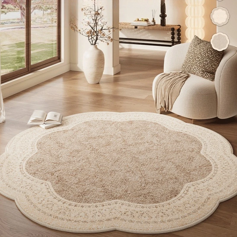 

Ковры во французском стиле ретро для гостиной, легкий роскошный декор для спальни, ковер неправильной формы, ковер для отдыха, домашний утолщенный напольный коврик