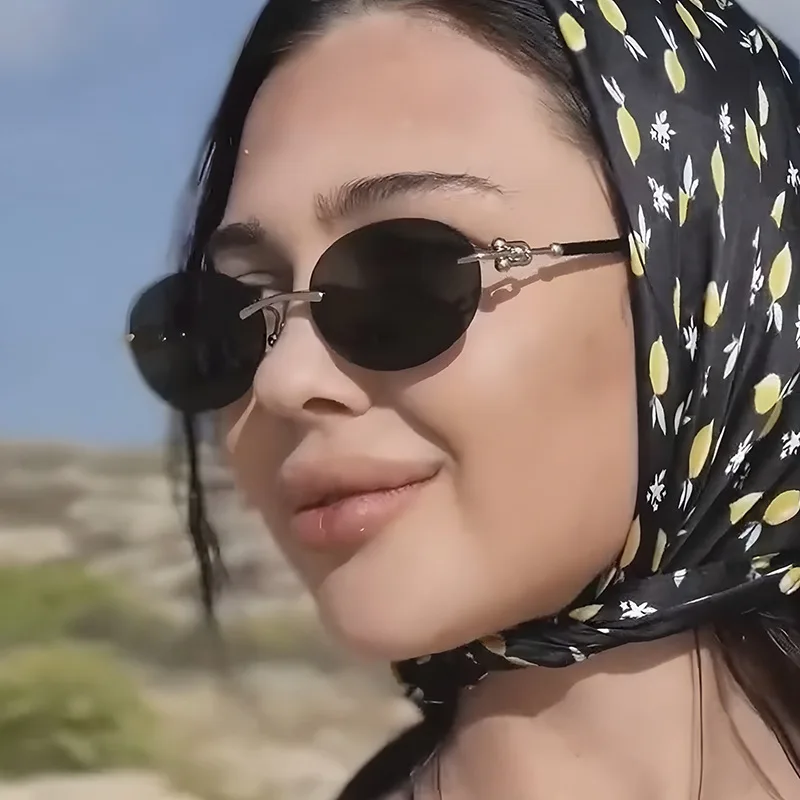 Ovale Rahmenlose Luxuriöse Modische Sonnenbrille Neue Personalisierte Lässige Damen-Sonnenbrille Outdoor-Reise Hochwertige Herren-Sonnenbrille – Detail 3