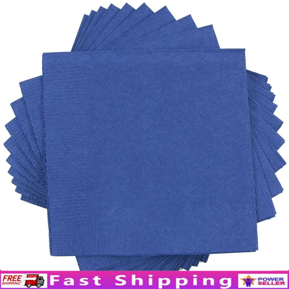 

Bulk 480 Pack 5x5 Blue Disposable Beverage Napkins Smooth 2-Ply Perfect Parties Events Appetizers Desserts Cleanups