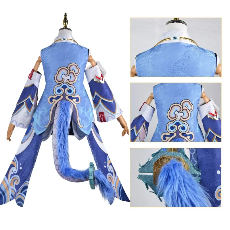 Bailu Cosplay Game Honkai Star Rail Costume coda parrucca festa Halloween costumi Cosplay donne gioco di ruolo