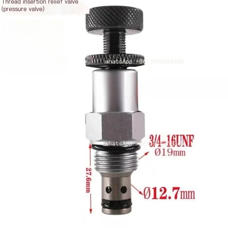 Hydraulic manual adjustable pressure relief valve threaded cartridge relief valve block lift lifting machine accessories