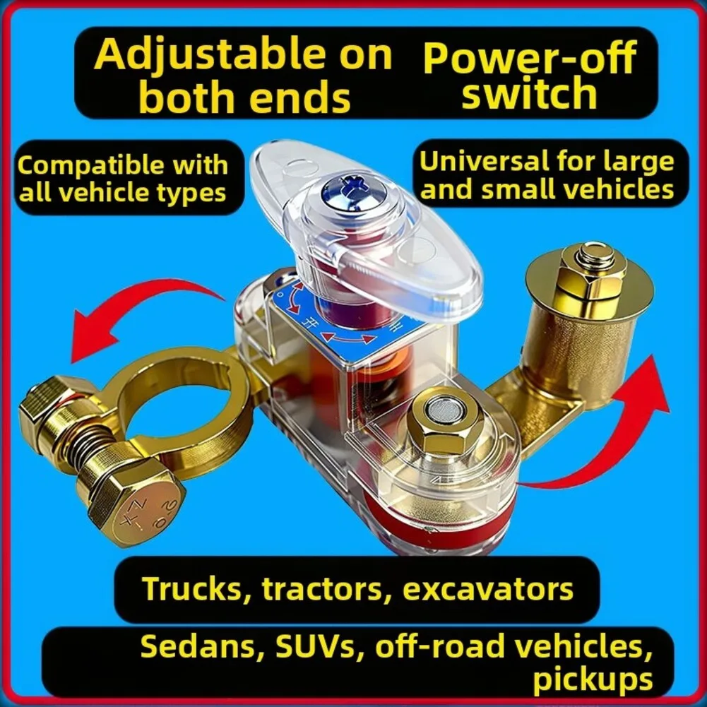 Car Starter Switch Battery Disconnect for Easy Installation Battery Cut Switch Car Battery Switch Dual Rotation Design
