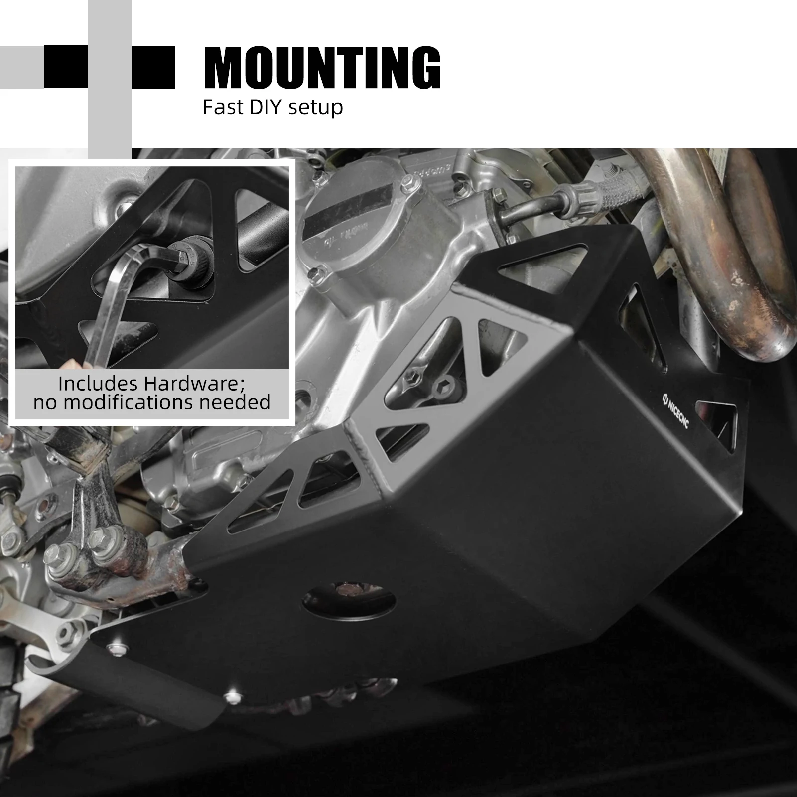 NICECNC لوحة التزلج حماية المحرك لسوزوكي DR650 1996-2025 2024 DR650 S/SE DR 650 S DR 650 SE 2025 2024 2023 2022 2021 2020