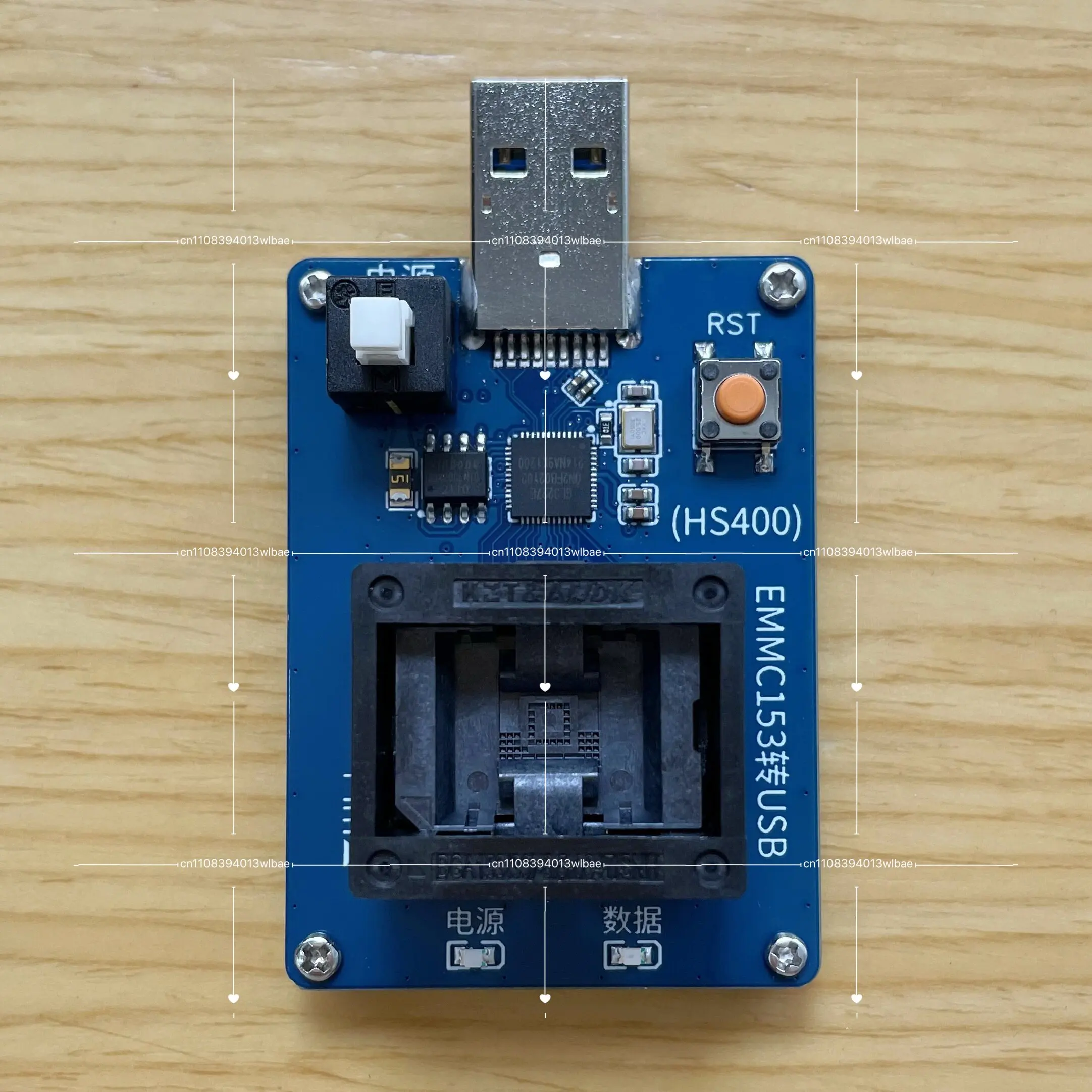For EMMC153 Burner Adapter To USB3.0 for Image Reading and Writing, EMMC Chip Testing, BGA153 Test Socket GL3224E USB 3.0