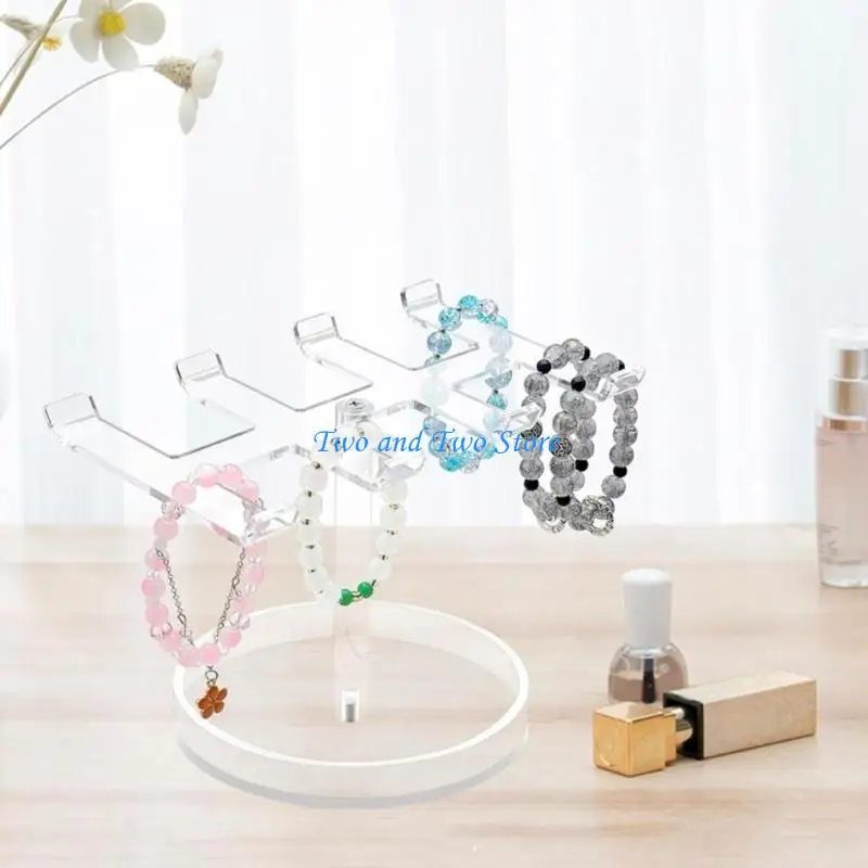HX6F Jewelry Display Tray Acrylic Bracelet Holder for Home Retail Use