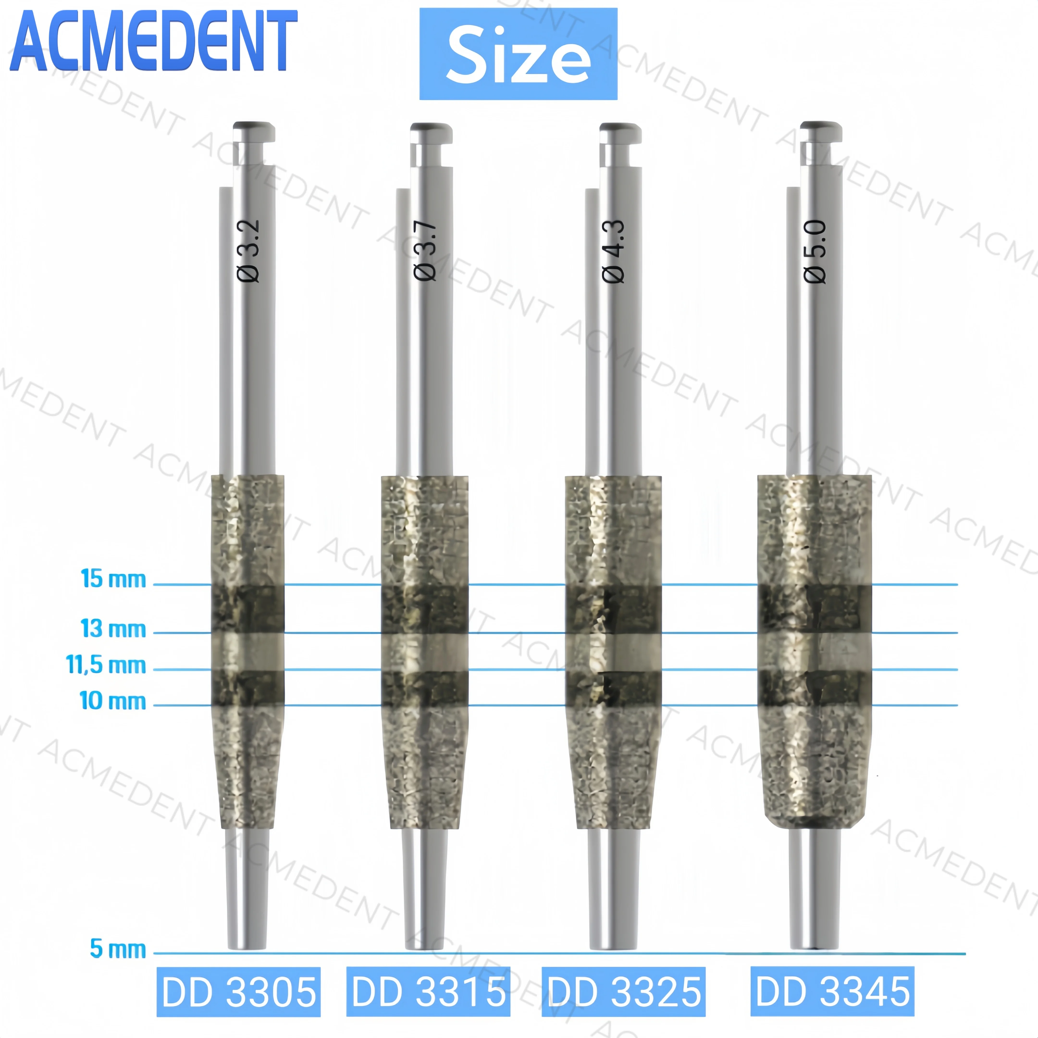 Bone Track Drill Kit Dental Implant Guided Neck Correction Drill Diamond Grinding Jawbone Non-Cutting Tip Diamond Cutting Body - Image 2