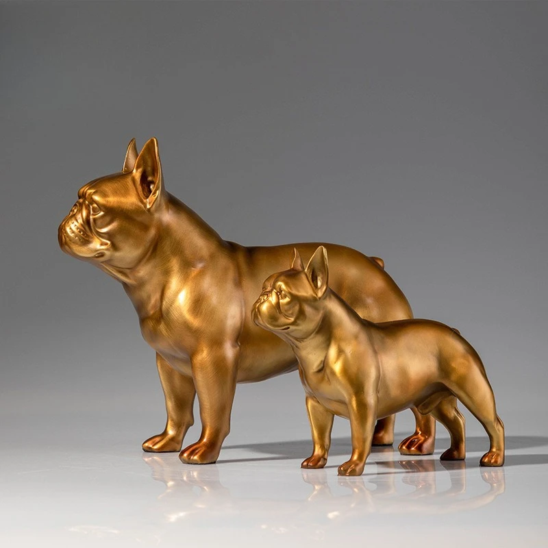 French Dou Meng Dog Brass Dog Ornament Crafts Niche Entrance TV Cabinet Desktop Color Bronze Ornament