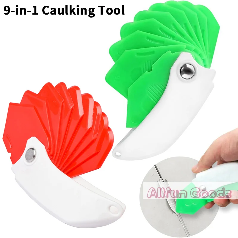 Glue Scraper Nine-in-one Multi-function Scraper Glass Glue Trimmer Sealant Applicator Scraper For Tile Window Grout Edge Removal